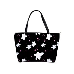 Square Pattern Black Big Flower Floral Pink White Star Shoulder Handbags