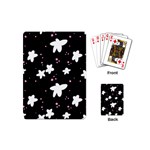 Square Pattern Black Big Flower Floral Pink White Star Playing Cards (Mini)  Back