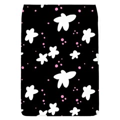 Square Pattern Black Big Flower Floral Pink White Star Flap Covers (l) 