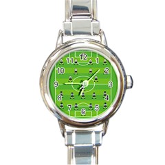 Soccer Field Football Sport Round Italian Charm Watch