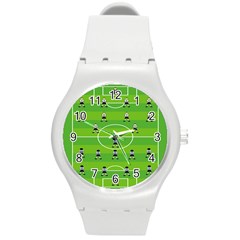 Soccer Field Football Sport Round Plastic Sport Watch (m)