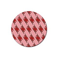 Variant Red Line Rubber Round Coaster (4 Pack) 