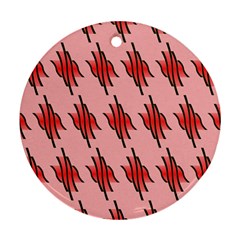 Variant Red Line Round Ornament (two Sides)