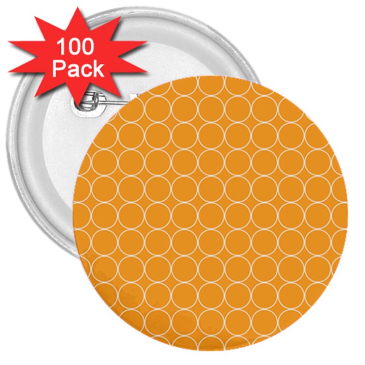 Yellow Circles 3  Buttons (100 pack) 