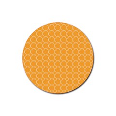 Yellow Circles Rubber Coaster (round)  by Alisyart