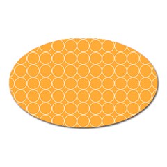 Yellow Circles Oval Magnet