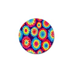 Tie Dye Circle Round Color Rainbow Red Purple Yellow Blue Pink Orange Golf Ball Marker by Alisyart