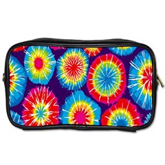 Tie Dye Circle Round Color Rainbow Red Purple Yellow Blue Pink Orange Toiletries Bags