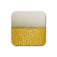 Water Bubbel Foam Yellow White Drink Rubber Coaster (square) 