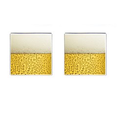 Water Bubbel Foam Yellow White Drink Cufflinks (square)