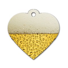 Water Bubbel Foam Yellow White Drink Dog Tag Heart (one Side)