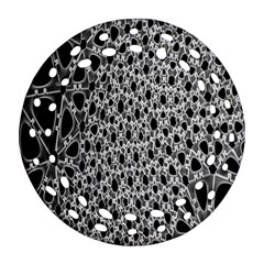 X Ray Rendering Hinges Structure Kinematics Circle Star Black Grey Ornament (round Filigree)