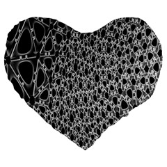 X Ray Rendering Hinges Structure Kinematics Circle Star Black Grey Large 19  Premium Flano Heart Shape Cushions by Alisyart
