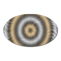 Prismatic Waves Gold Silver Oval Magnet by Alisyart