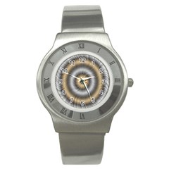 Prismatic Waves Gold Silver Stainless Steel Watch by Alisyart