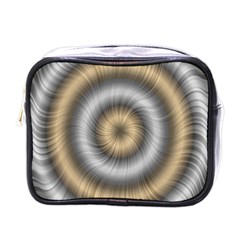 Prismatic Waves Gold Silver Mini Toiletries Bags by Alisyart