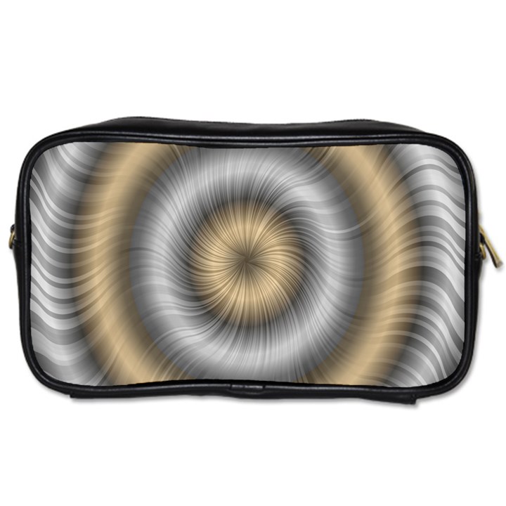 Prismatic Waves Gold Silver Toiletries Bags