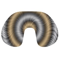 Prismatic Waves Gold Silver Travel Neck Pillows by Alisyart