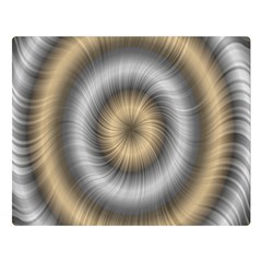 Prismatic Waves Gold Silver Double Sided Flano Blanket (large)  by Alisyart