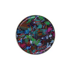 Dark Watercolor On Partial Image Of San Francisco City Mural Usa Hat Clip Ball Marker (10 Pack) by Simbadda