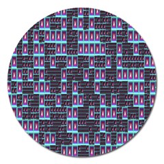 Techno Fractal Wallpaper Magnet 5  (round) by Simbadda
