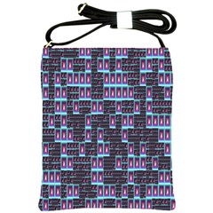 Techno Fractal Wallpaper Shoulder Sling Bags by Simbadda