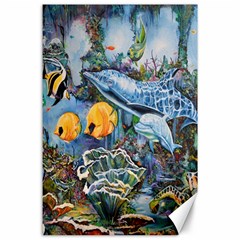 Colorful Aquatic Life Wall Mural Canvas 24  X 36 