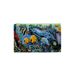 Colorful Aquatic Life Wall Mural Cosmetic Bag (xs) by Simbadda