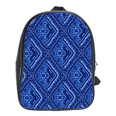 Blue Fractal Background School Bags (xl)  by Simbadda