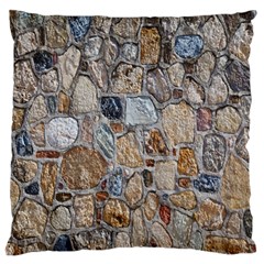 Multi Color Stones Wall Texture Large Flano Cushion Case (two Sides) by Simbadda