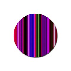 Fun Striped Background Design Pattern Rubber Coaster (round)  by Simbadda
