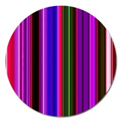 Fun Striped Background Design Pattern Magnet 5  (round) by Simbadda