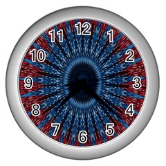 Digital Circle Ornament Computer Graphic Wall Clocks (silver)  by Simbadda