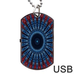 Digital Circle Ornament Computer Graphic Dog Tag Usb Flash (one Side) by Simbadda