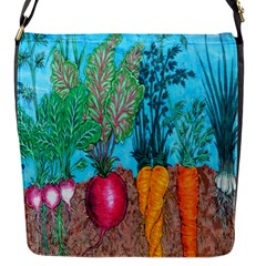 Mural Displaying Array Of Garden Vegetables Flap Messenger Bag (s) by Simbadda