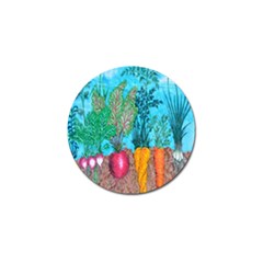 Mural Displaying Array Of Garden Vegetables Golf Ball Marker by Simbadda