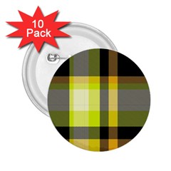 Tartan Pattern Background Fabric Design 2 25  Buttons (10 Pack)  by Simbadda