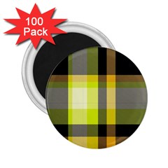 Tartan Pattern Background Fabric Design 2.25  Magnets (100 pack) 