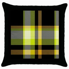 Tartan Pattern Background Fabric Design Throw Pillow Case (Black)