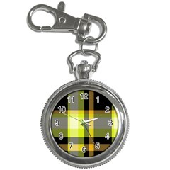 Tartan Pattern Background Fabric Design Key Chain Watches