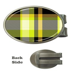 Tartan Pattern Background Fabric Design Money Clips (Oval) 