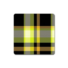 Tartan Pattern Background Fabric Design Square Magnet