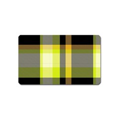 Tartan Pattern Background Fabric Design Magnet (Name Card)