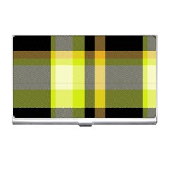 Tartan Pattern Background Fabric Design Business Card Holders