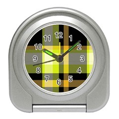 Tartan Pattern Background Fabric Design Travel Alarm Clocks