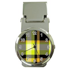 Tartan Pattern Background Fabric Design Money Clip Watches