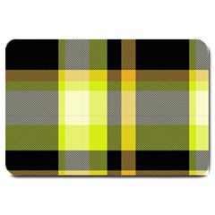 Tartan Pattern Background Fabric Design Large Doormat 