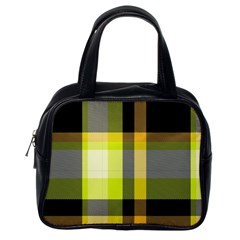 Tartan Pattern Background Fabric Design Classic Handbags (One Side)