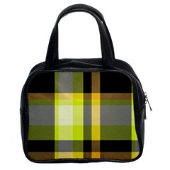 Tartan Pattern Background Fabric Design Classic Handbags (2 Sides)