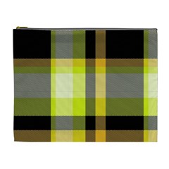 Tartan Pattern Background Fabric Design Cosmetic Bag (XL)